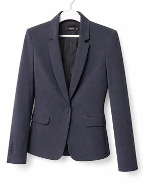 Mango Dark Navy Single-Button Tailored Blazer